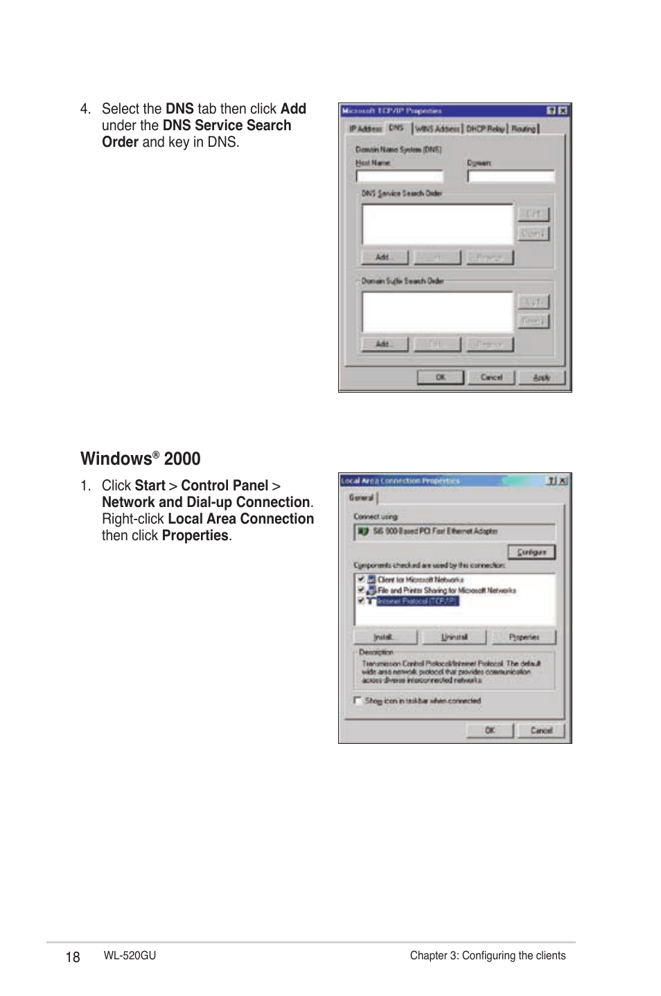 Windows | Asus WL-520GU User Manual | Page 18 / 51