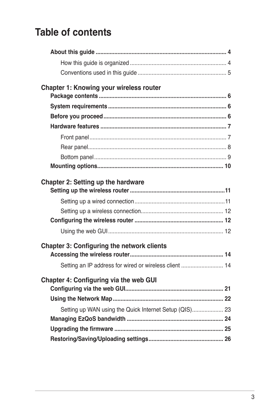 Asus WL-520GU User Manual | Page 3 / 51