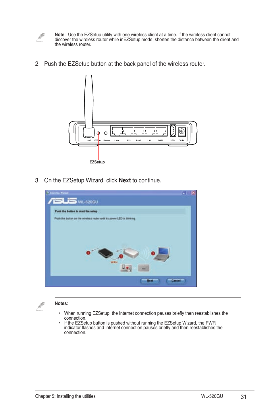 Asus WL-520GU User Manual | Page 31 / 51