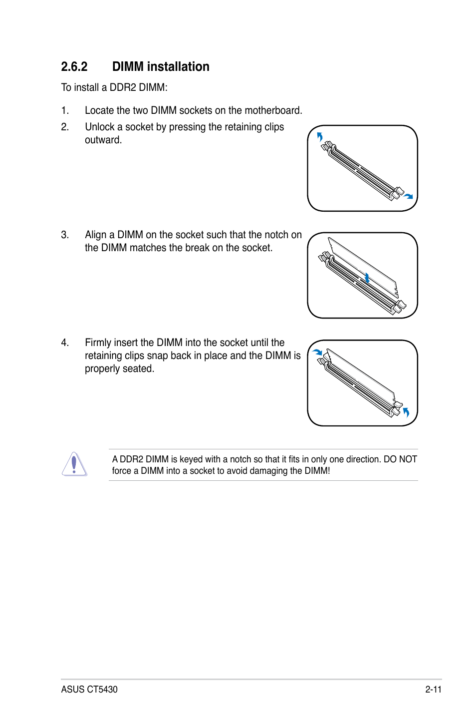 2 dimm installation | Asus CT5430 User Manual | Page 25 / 36