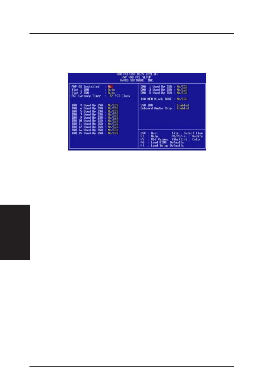 Iv. bios software, Pnp and pci setup | Asus P2L-M User Manual | Page 52 / 64