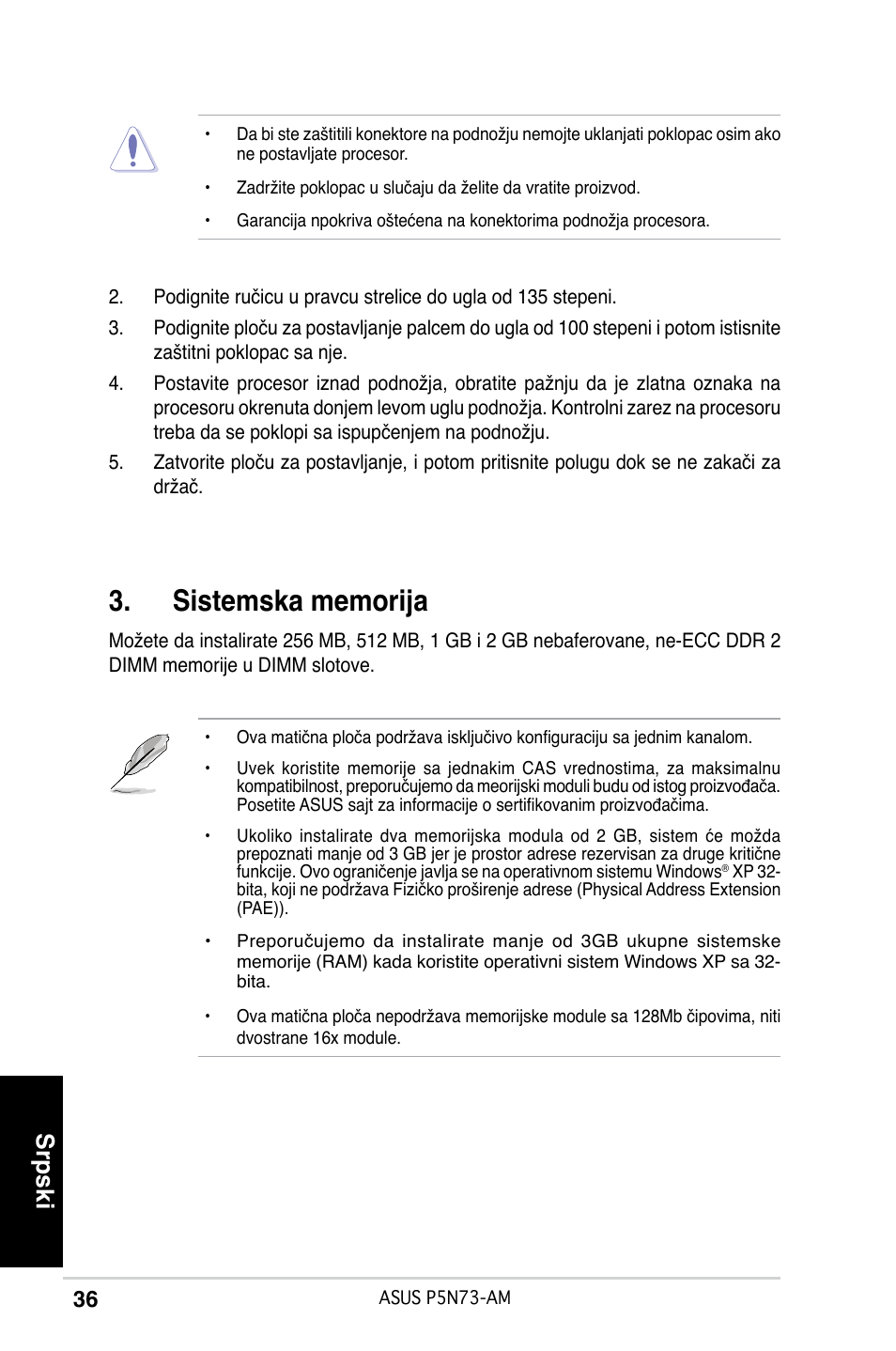 Srpski | Asus P5N73-AM User Manual | Page 36 / 37