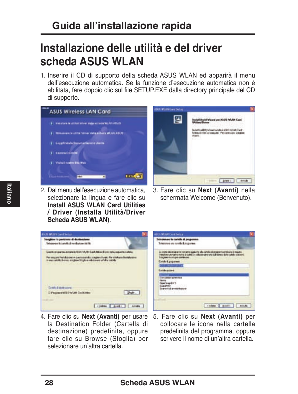 Guida all’installazione rapida | Asus WL-138g v2 User Manual | Page 29 / 61
