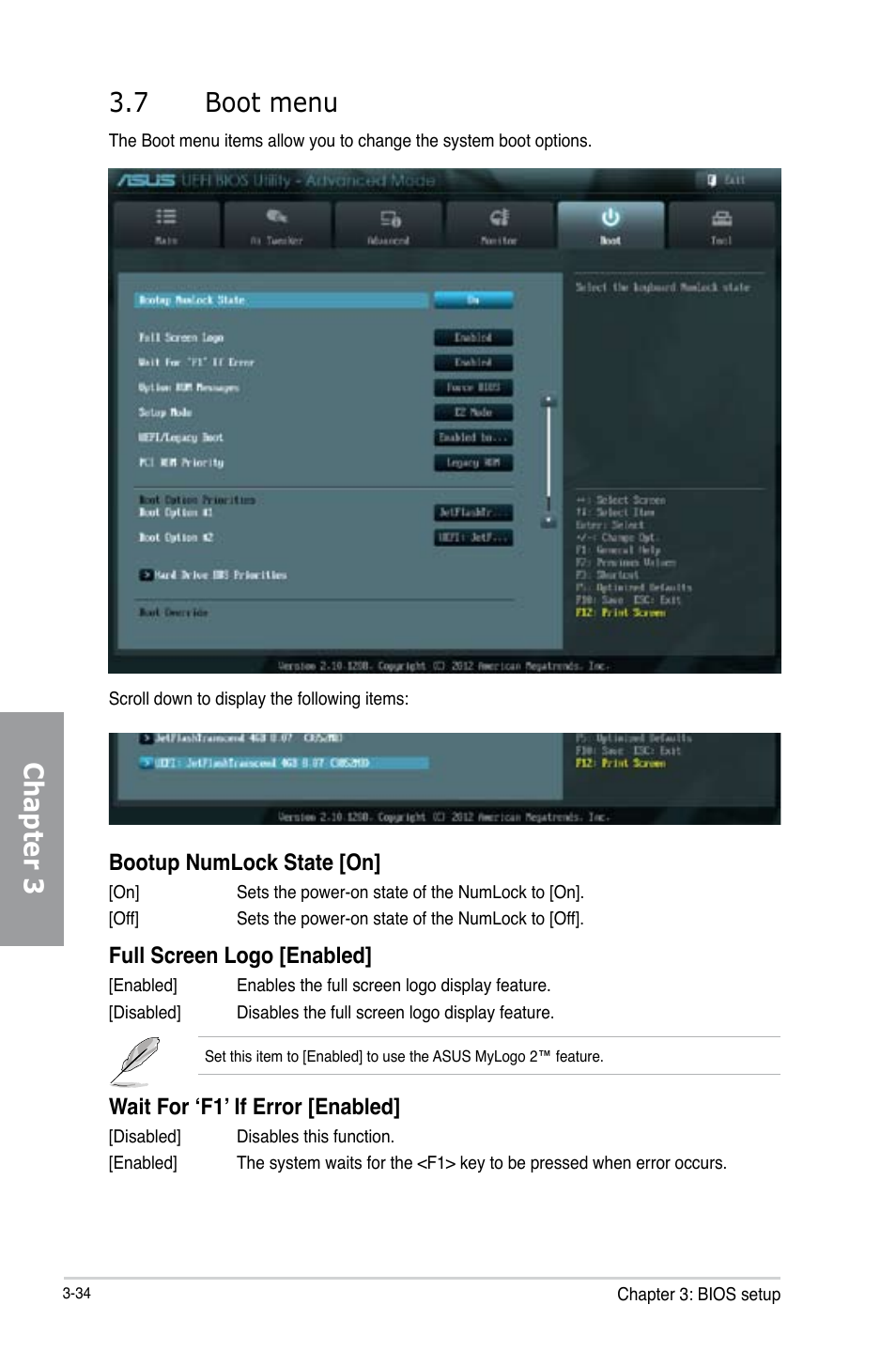 Chapter 3 3.7 boot menu | Asus P8Z77 WS User Manual | Page 104 / 176