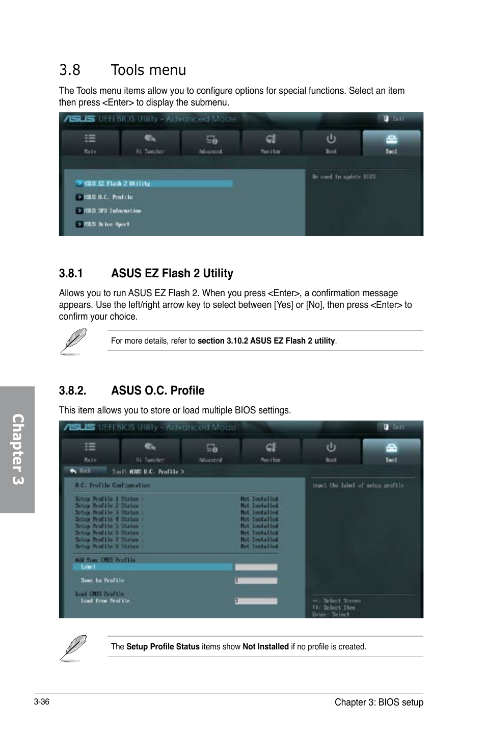 Chapter 3 3.8 tools menu | Asus P8Z77 WS User Manual | Page 106 / 176