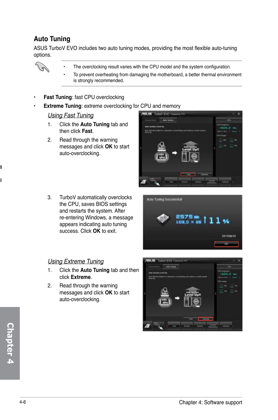 Chapter 4, Auto tuning | Asus P8Z77 WS User Manual | Page 122 / 176