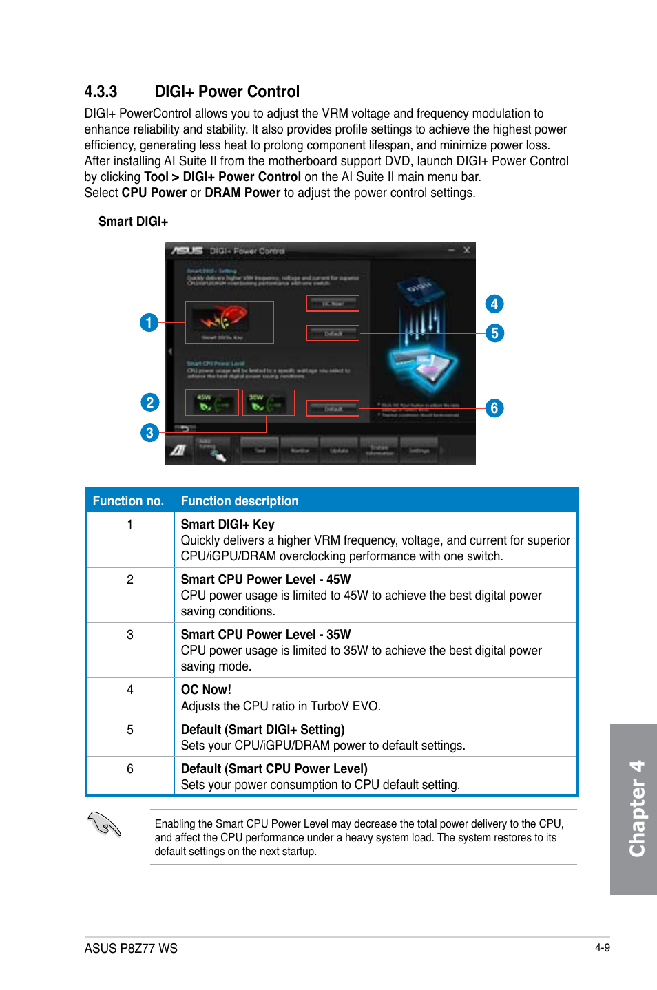 Chapter 4, 3 digi+ power control | Asus P8Z77 WS User Manual | Page 125 / 176