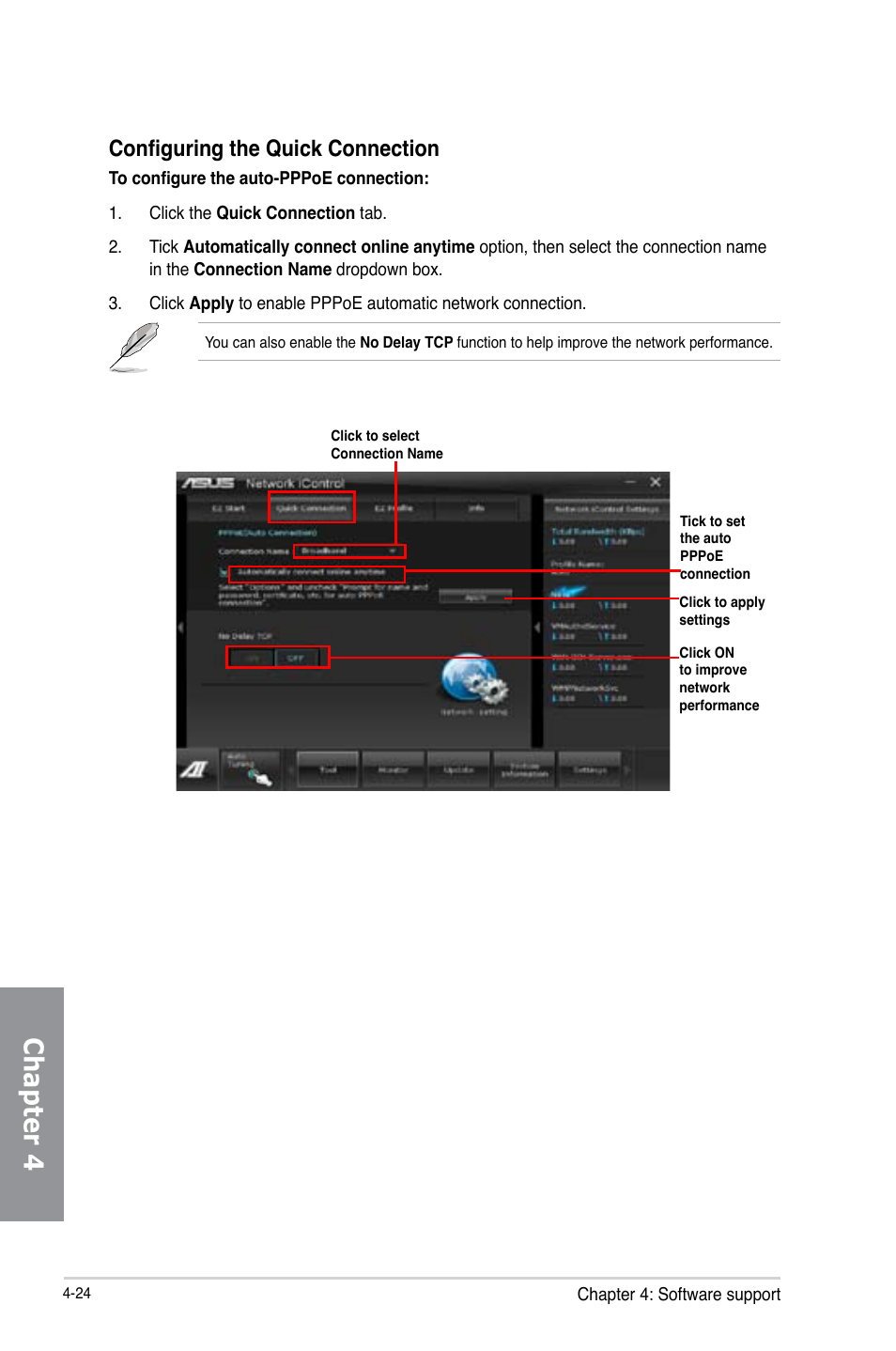 Chapter 4, Configuring the quick connection | Asus P8Z77 WS User Manual | Page 140 / 176