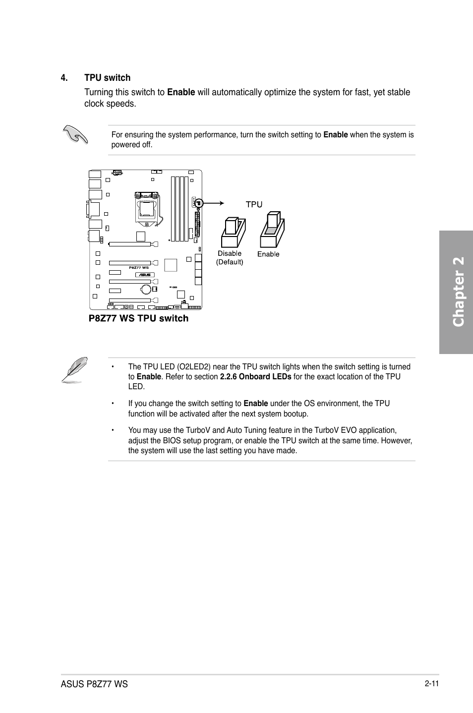 Chapter 2 | Asus P8Z77 WS User Manual | Page 33 / 176