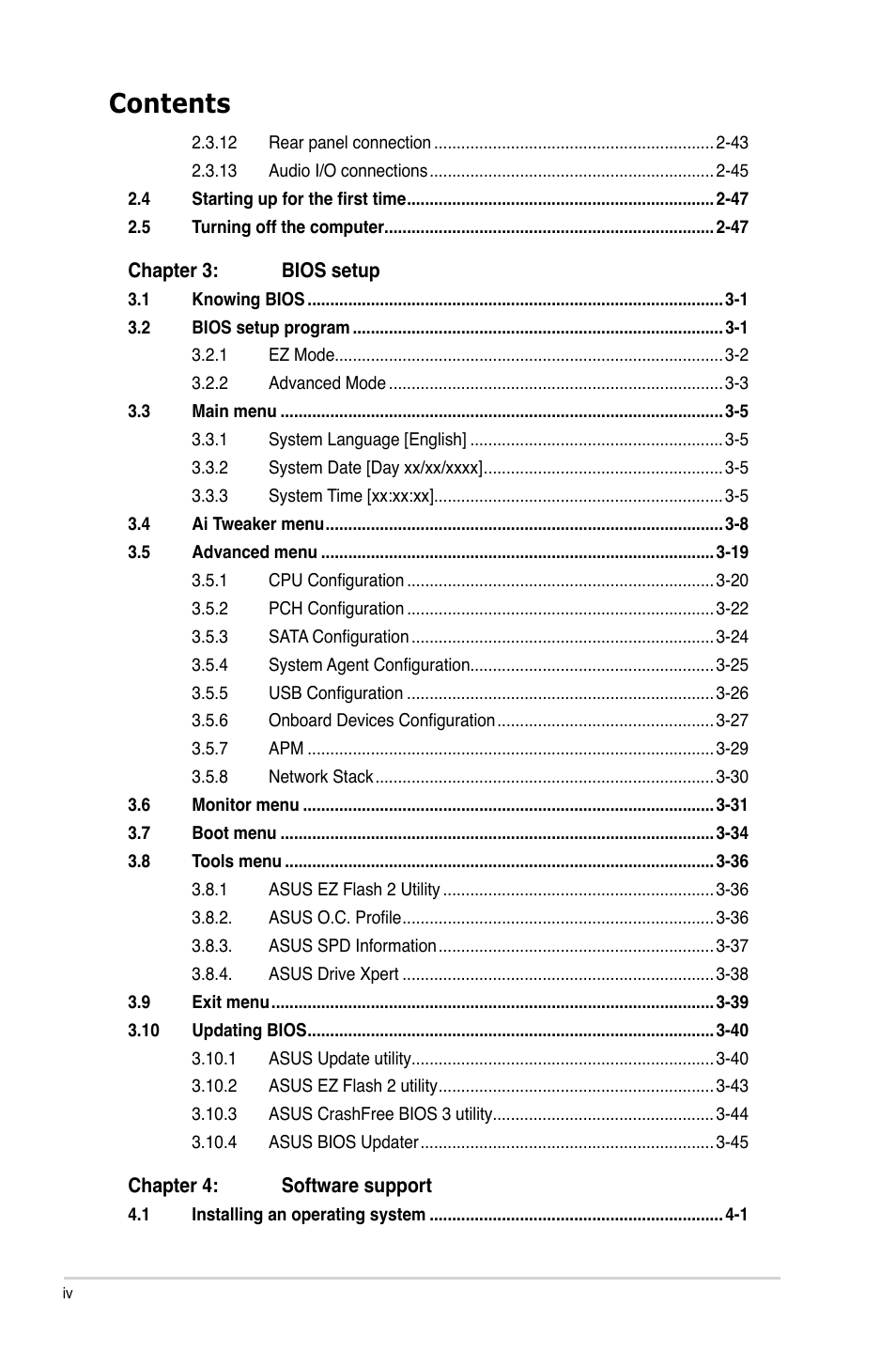 Asus P8Z77 WS User Manual | Page 4 / 176