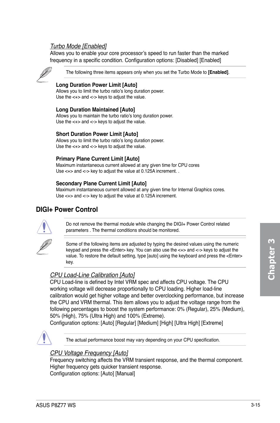 Chapter 3, Digi+ power control | Asus P8Z77 WS User Manual | Page 85 / 176