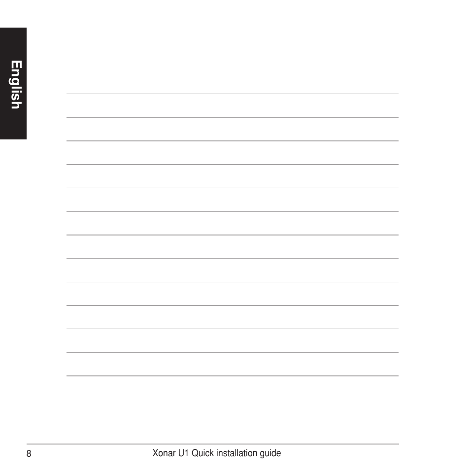 English | Asus Xonar U1 User Manual | Page 8 / 8