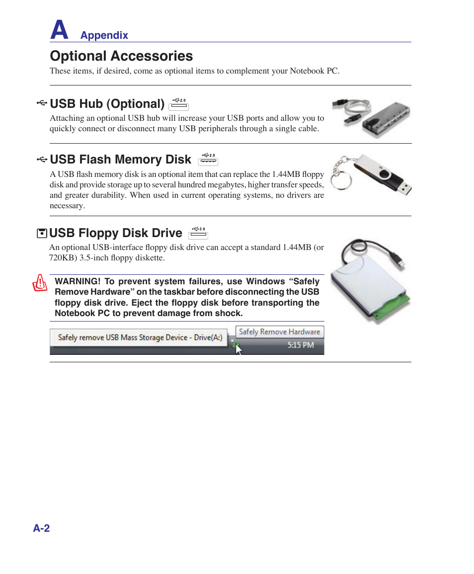 Optional accessories | Asus B80A User Manual | Page 58 / 88