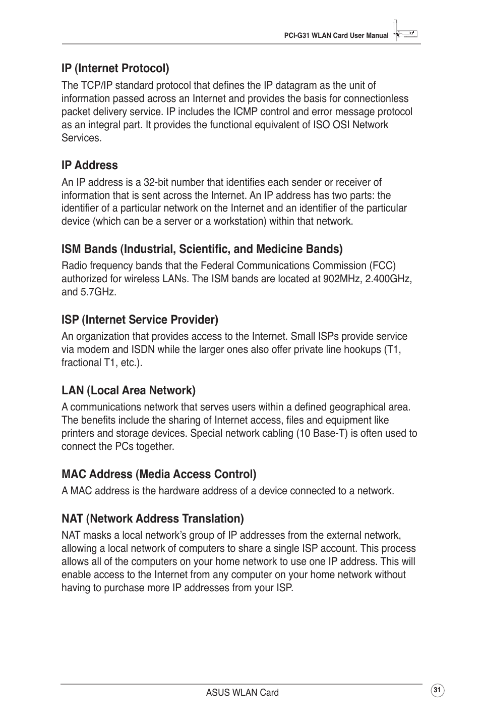 Asus PCI-G31 User Manual | Page 34 / 38