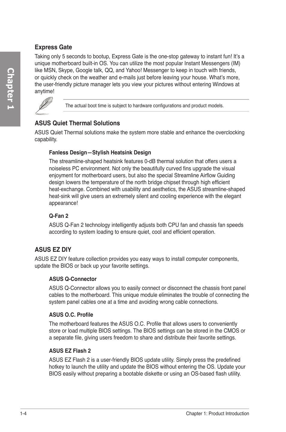 Chapter 1 | Asus M4A78-E User Manual | Page 18 / 122
