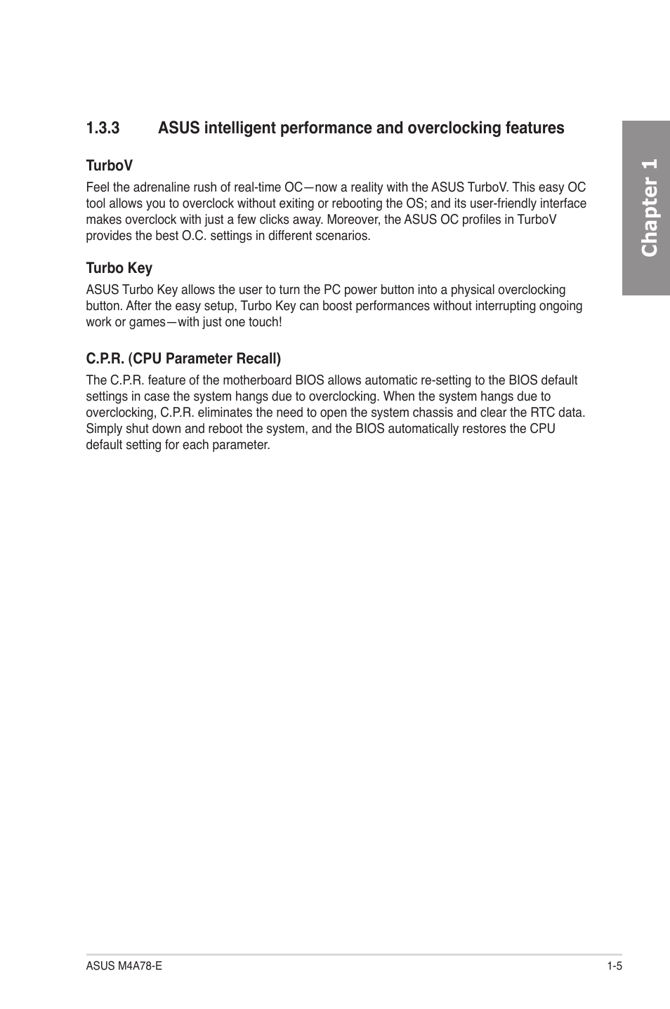 Chapter 1 | Asus M4A78-E User Manual | Page 19 / 122