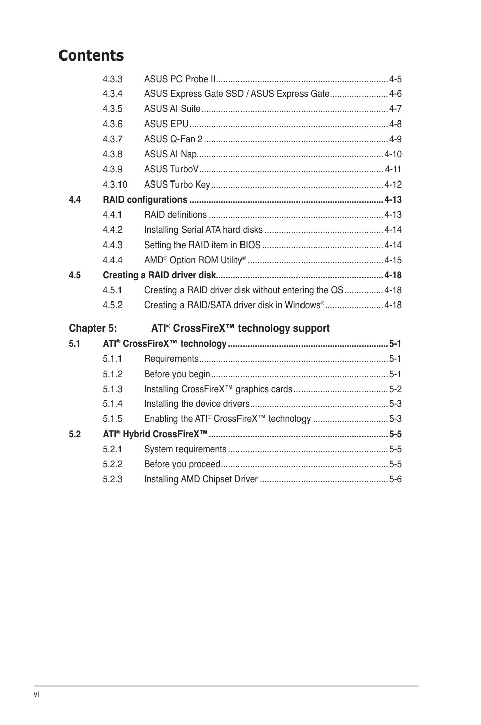 Asus M4A78-E User Manual | Page 6 / 122