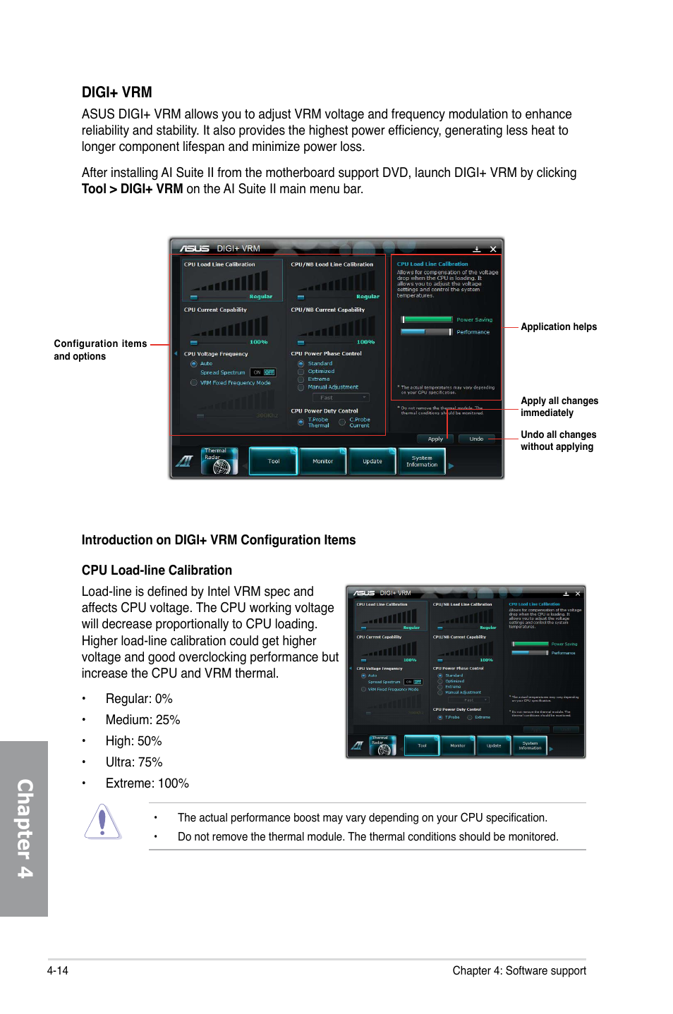 Chapter 4, Digi+ vrm | Asus SABERTOOTH 990FX User Manual | Page 114 / 148