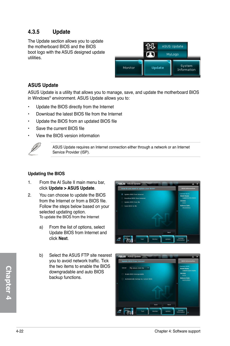 Chapter 4, 5 update | Asus SABERTOOTH 990FX User Manual | Page 122 / 148