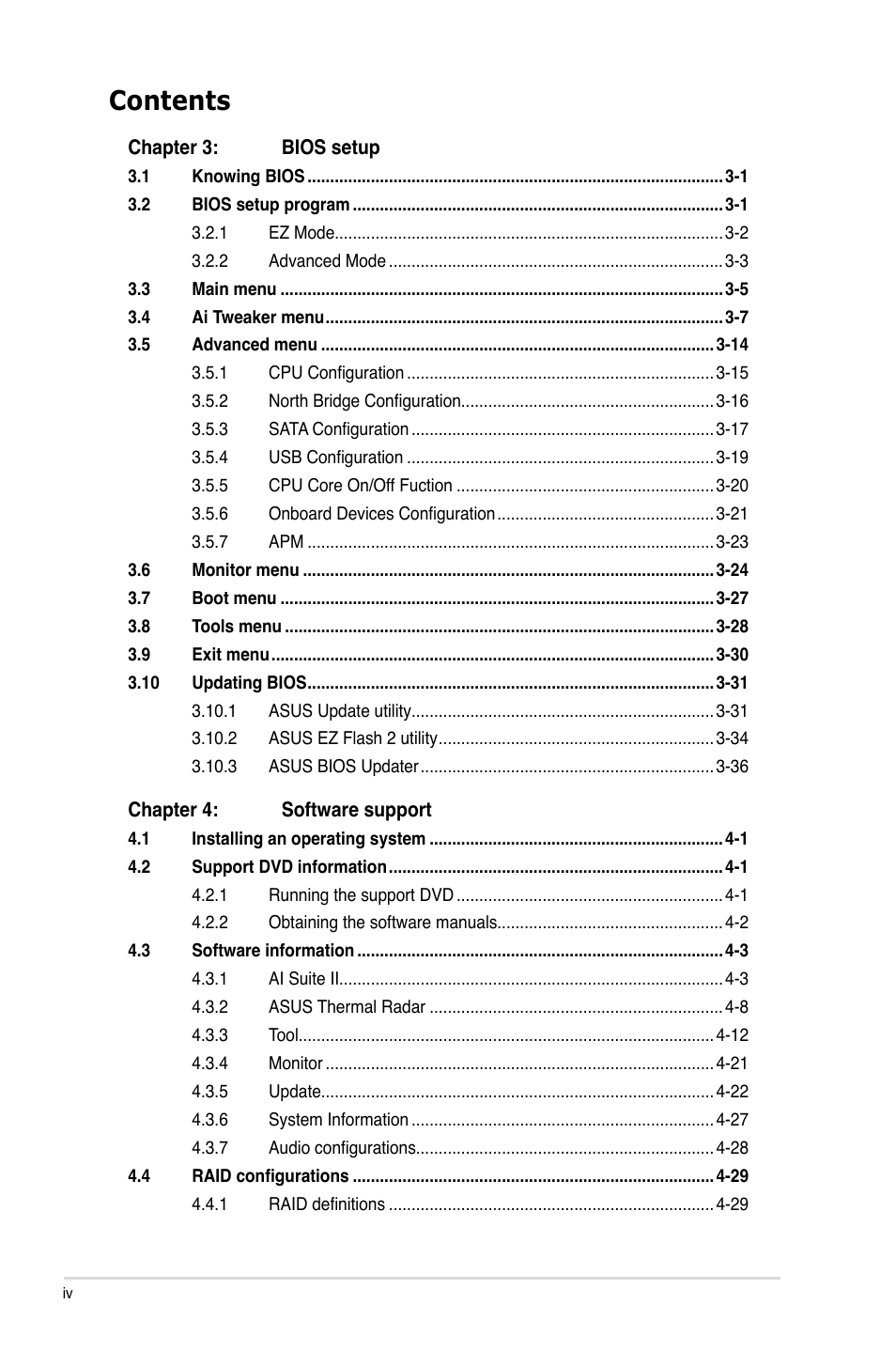 Asus SABERTOOTH 990FX User Manual | Page 4 / 148