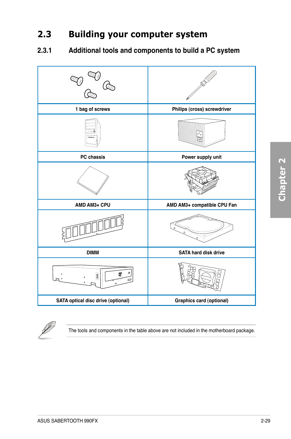 Chapter 2 2.3 building your computer system | Asus SABERTOOTH 990FX User Manual | Page 47 / 148