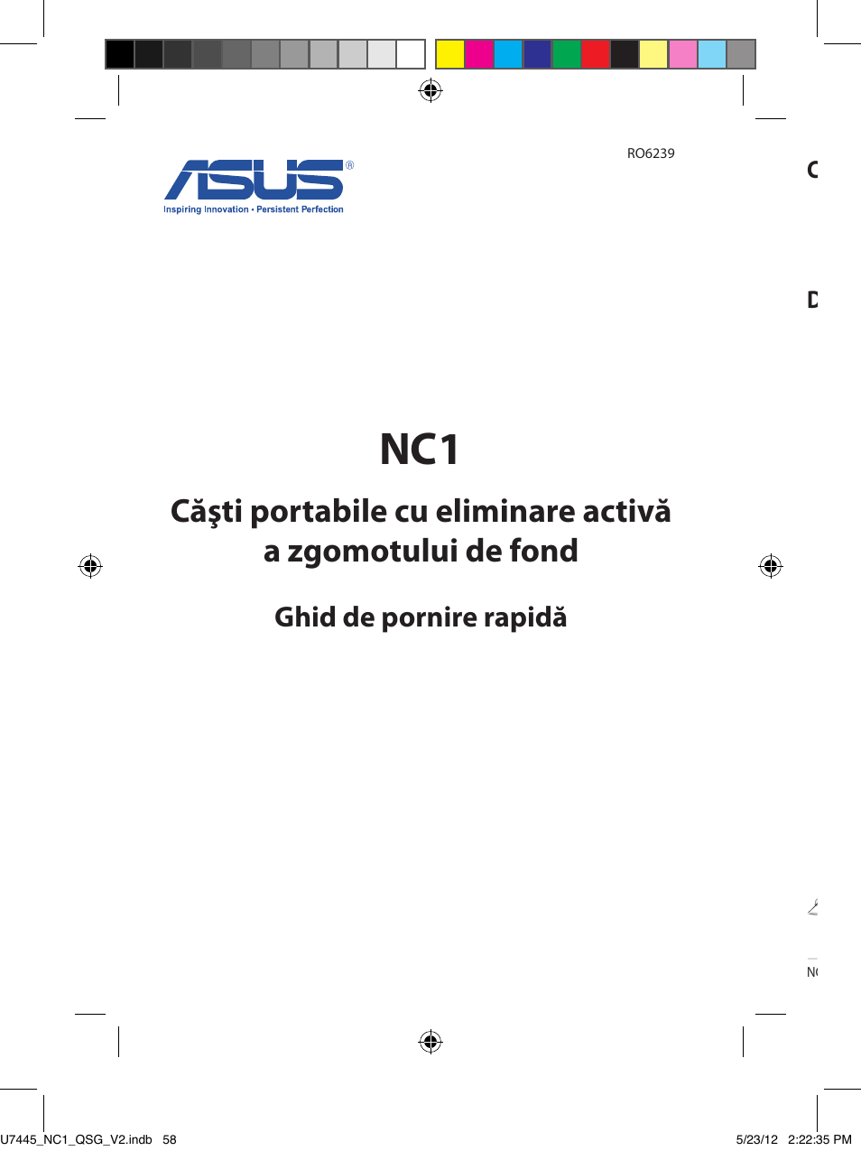 Ghid de pornire rapidă, Conţinutul pachetului, Descrierea căştilor | Asus NC1 User Manual | Page 58 / 81