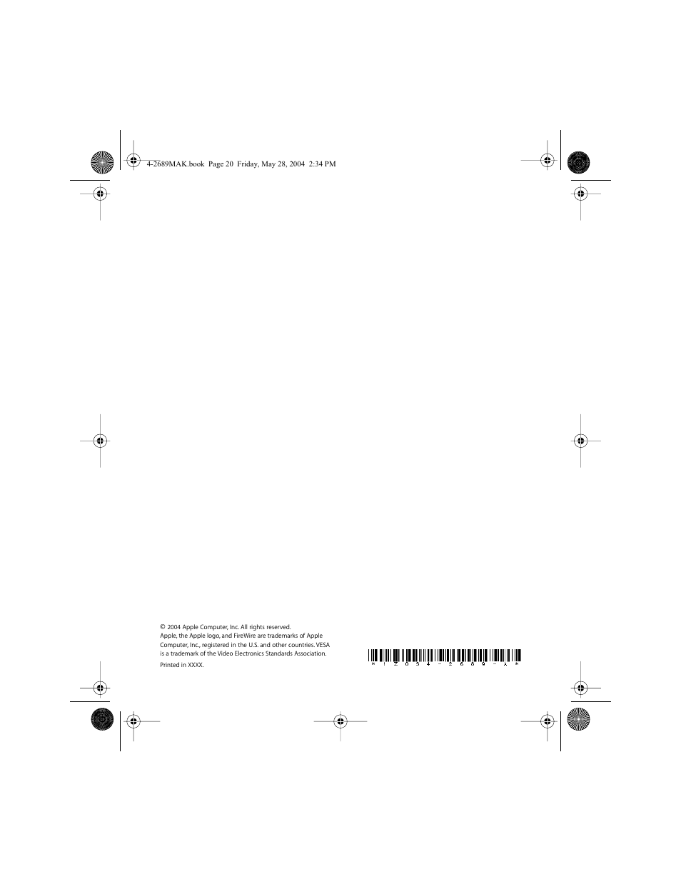 Apple VESA Mount Adapter User Manual | Page 20 / 20