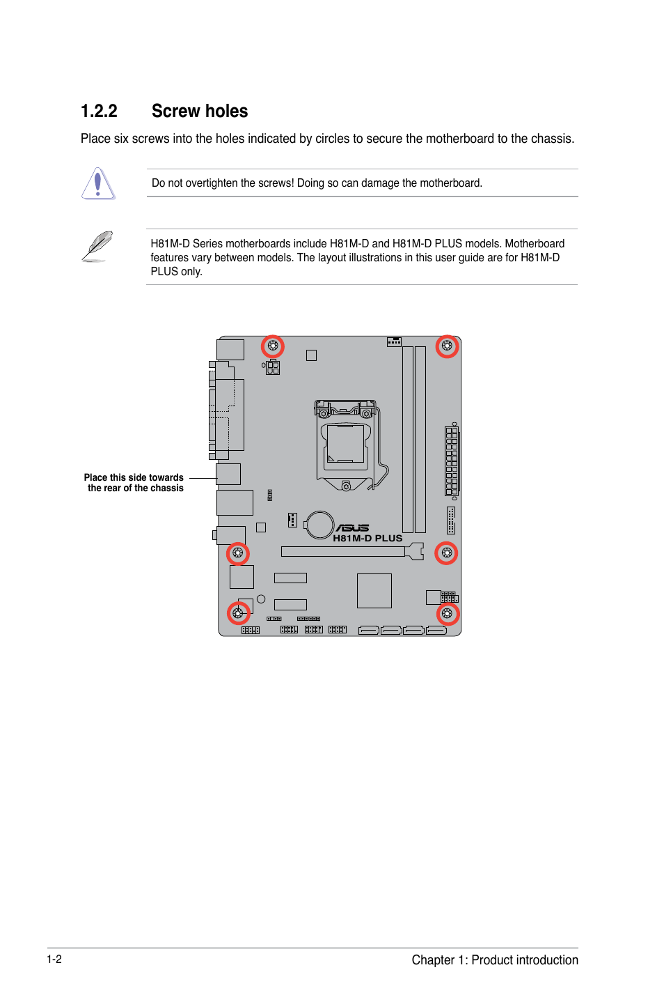 2 screw holes | Asus H81M-D PLUS User Manual | Page 10 / 48