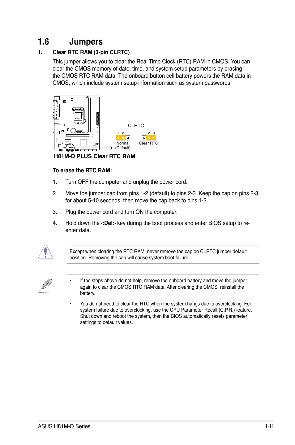 6 jumpers | Asus H81M-D PLUS User Manual | Page 19 / 48