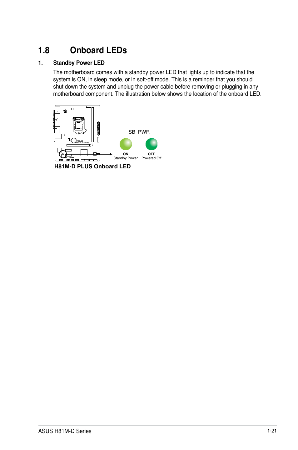 8 onboard leds | Asus H81M-D PLUS User Manual | Page 29 / 48
