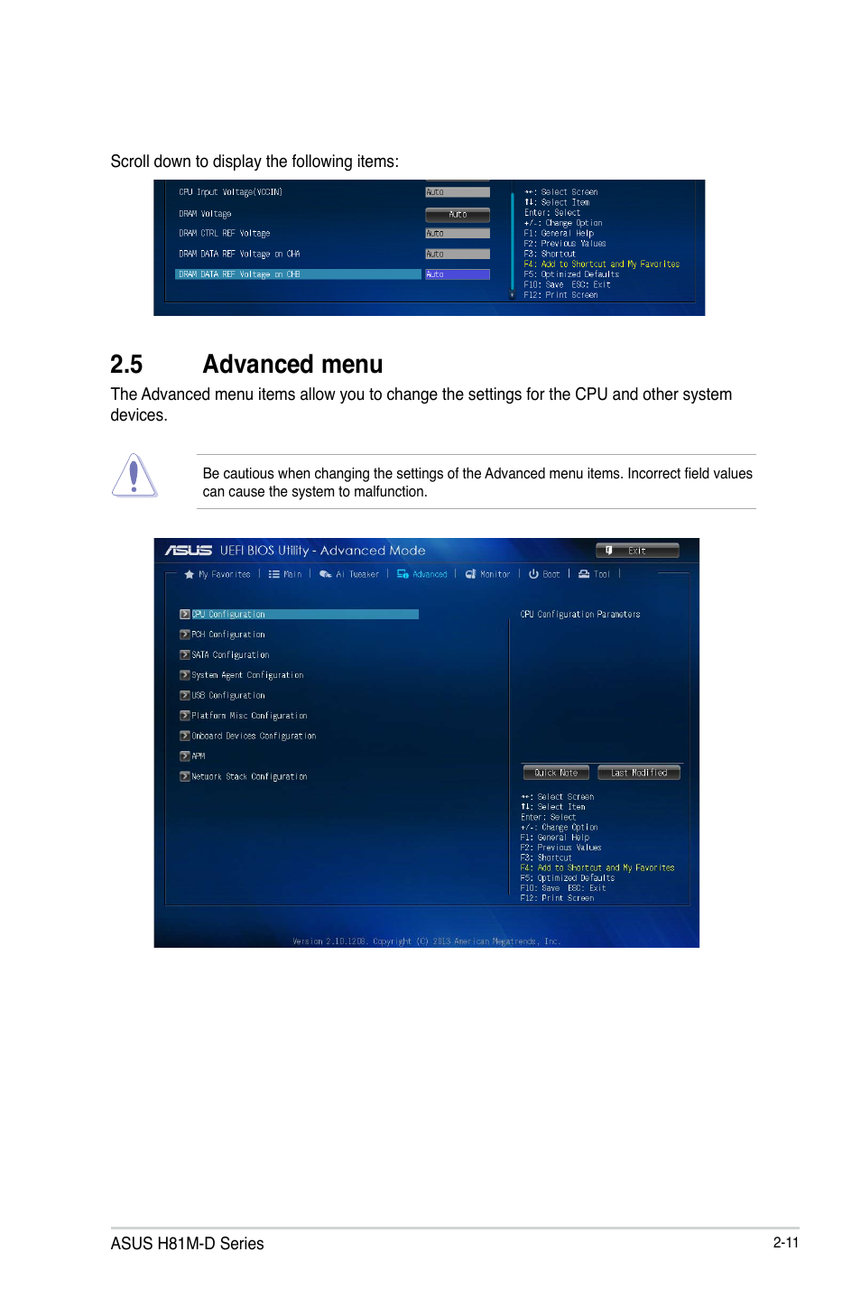 5 advanced menu | Asus H81M-D PLUS User Manual | Page 41 / 48