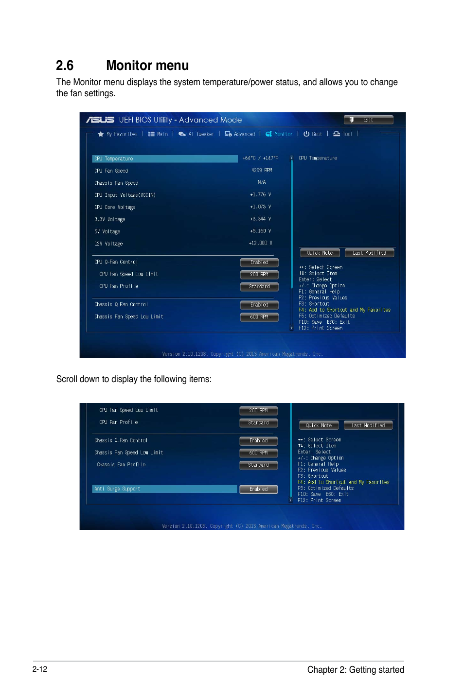 6 monitor menu | Asus H81M-D PLUS User Manual | Page 42 / 48