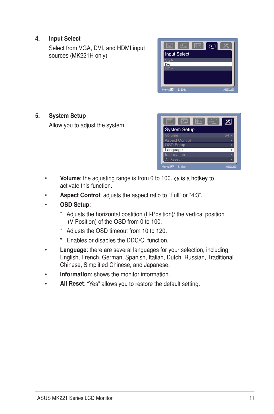 Asus MK221H User Manual | Page 19 / 24
