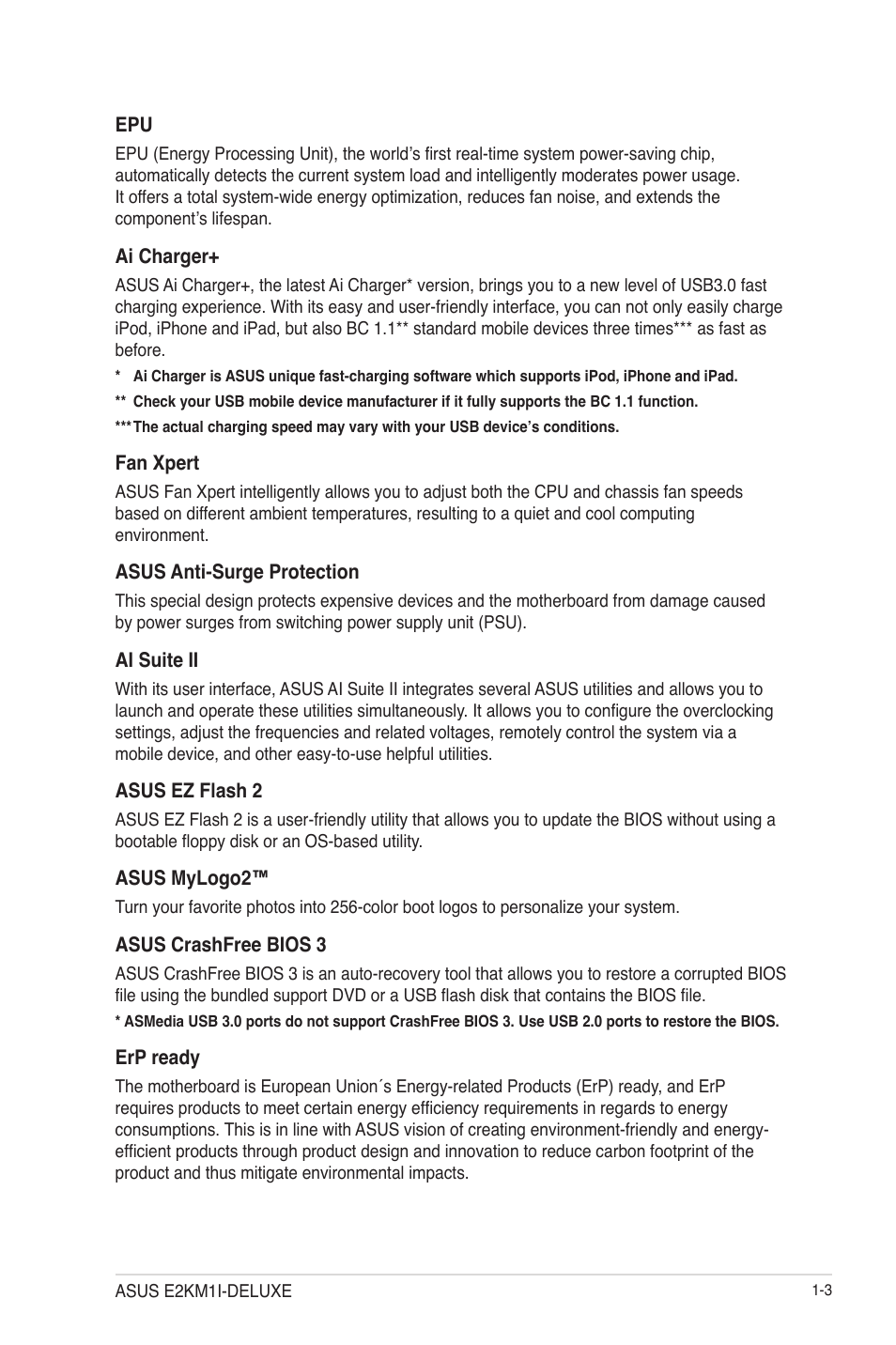 Asus E2KM1I-DELUXE User Manual | Page 15 / 70