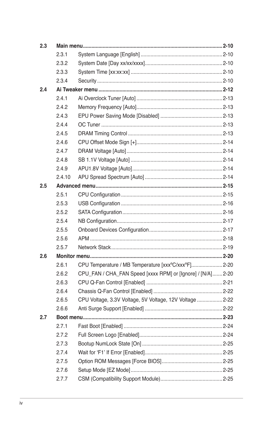 Asus E2KM1I-DELUXE User Manual | Page 4 / 70