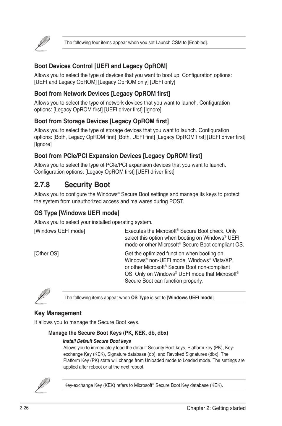 8 security boot, Security boot -26 | Asus E2KM1I-DELUXE User Manual | Page 62 / 70