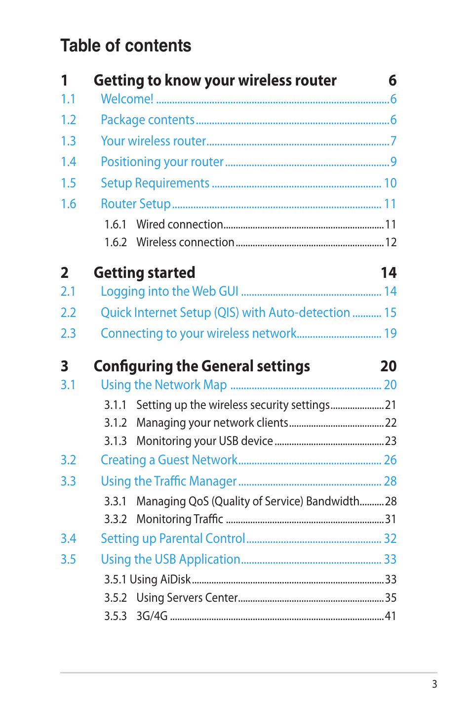 Asus RT-AC68U User Manual | Page 3 / 129