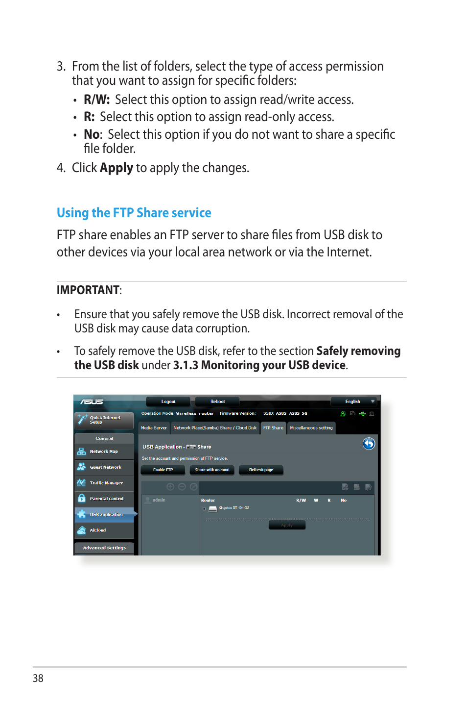 Asus RT-AC68U User Manual | Page 38 / 129