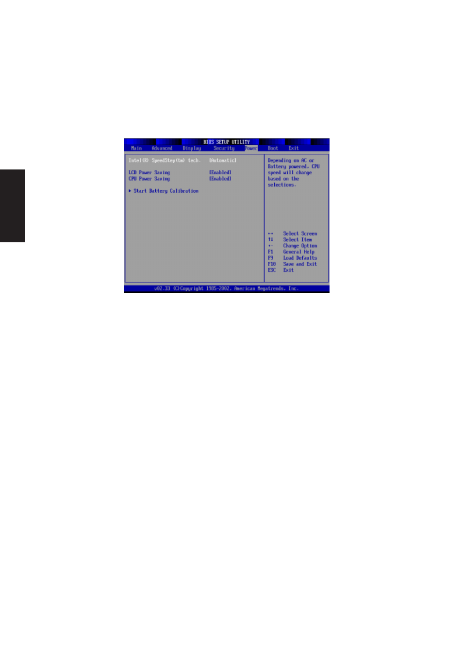 Power, Power settings | Asus W1Gc User Manual | Page 102 / 110