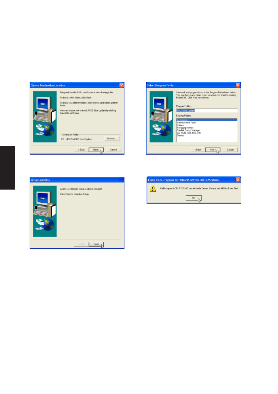 Liveupdate setup | Asus W1Gc User Manual | Page 44 / 110