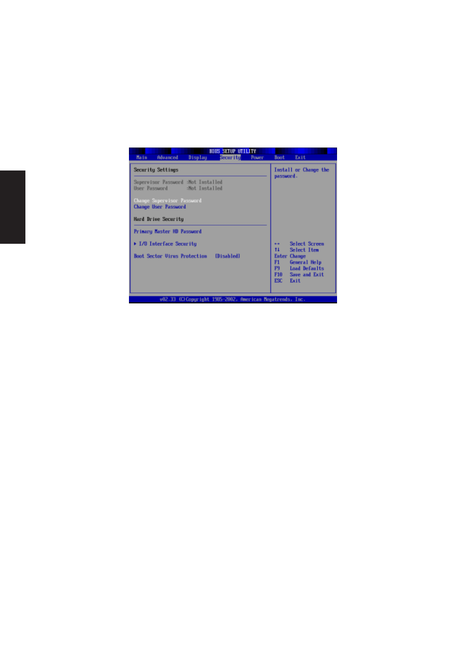 Security, Security settings | Asus W1Gc User Manual | Page 98 / 110