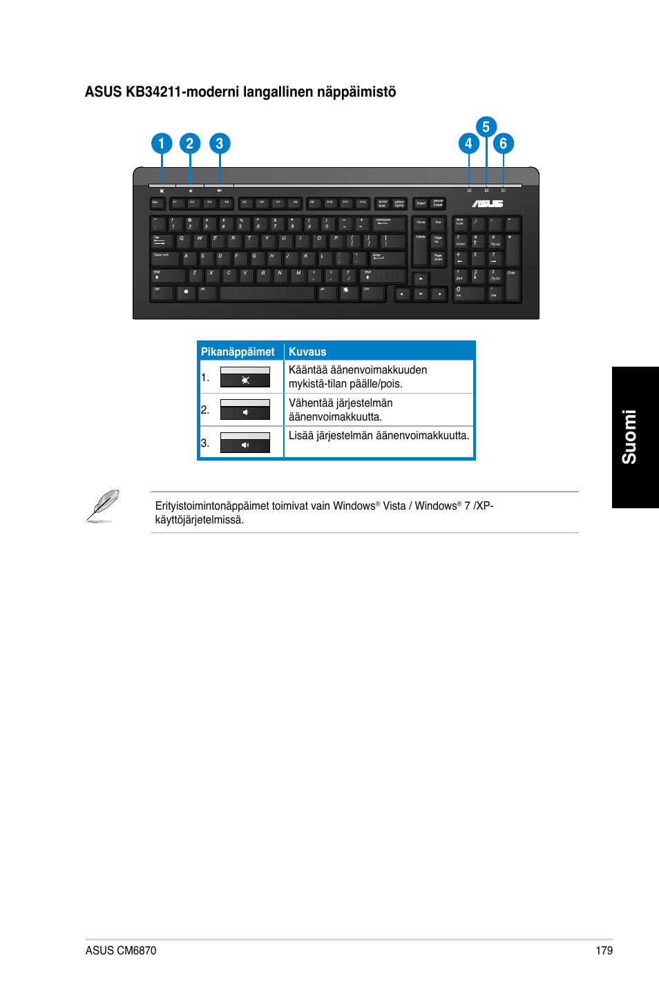 Suomi | Asus CM6870 User Manual | Page 181 / 352