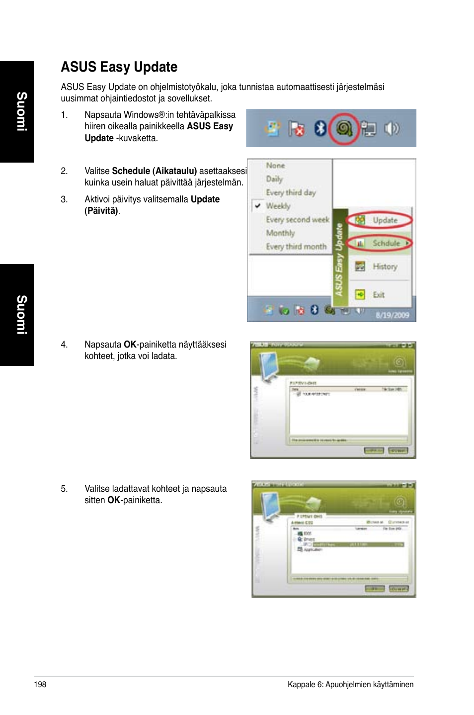 Asus easy update, Asus.easy.update, Suomi | Asus CM6870 User Manual | Page 200 / 352