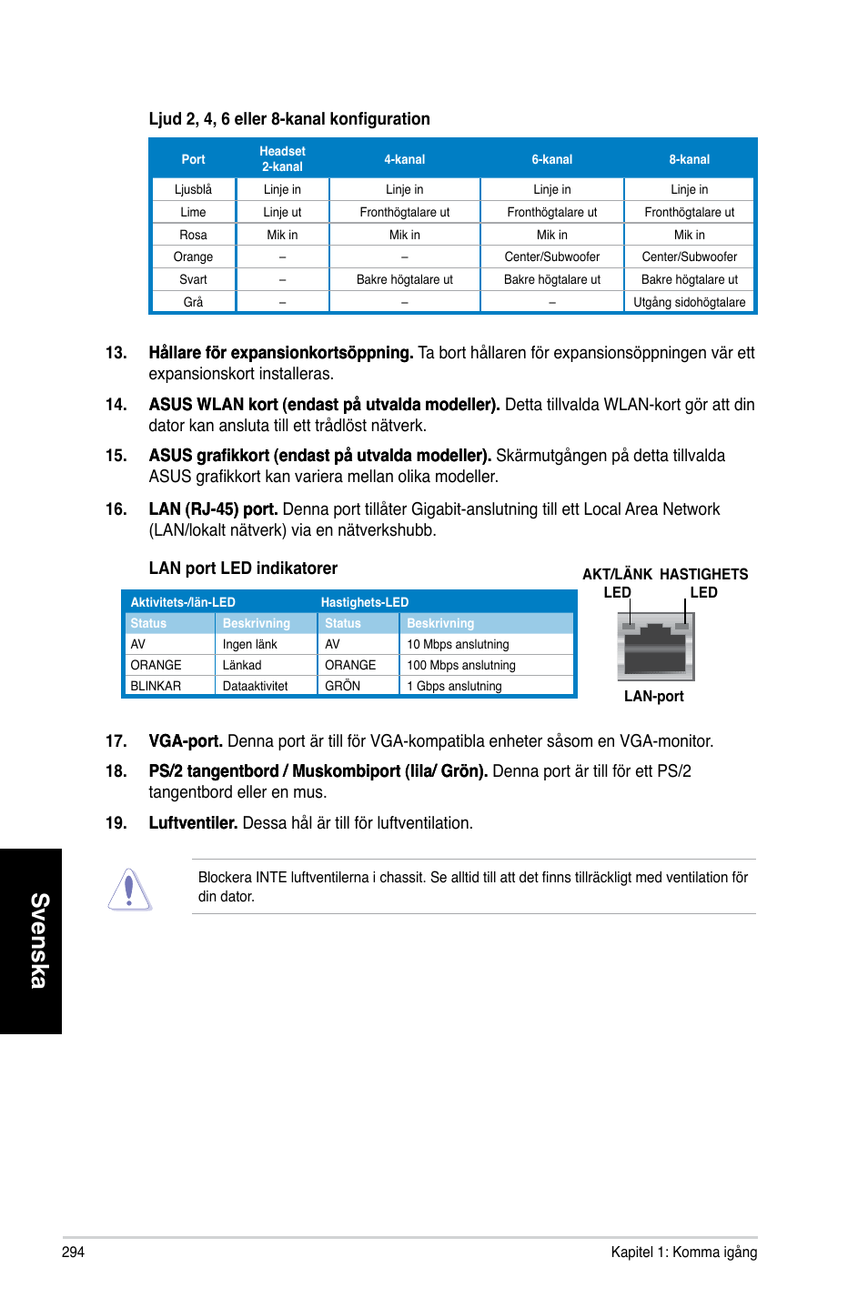 Svenska | Asus CM6870 User Manual | Page 296 / 352