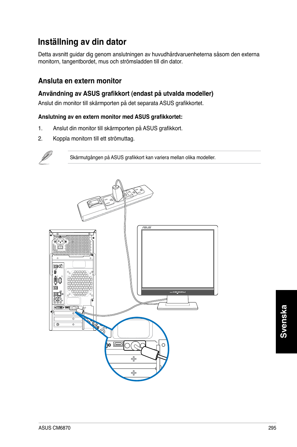 Inställning av din dator, Inställning.av.din.dator, Svenska | Asus CM6870 User Manual | Page 297 / 352