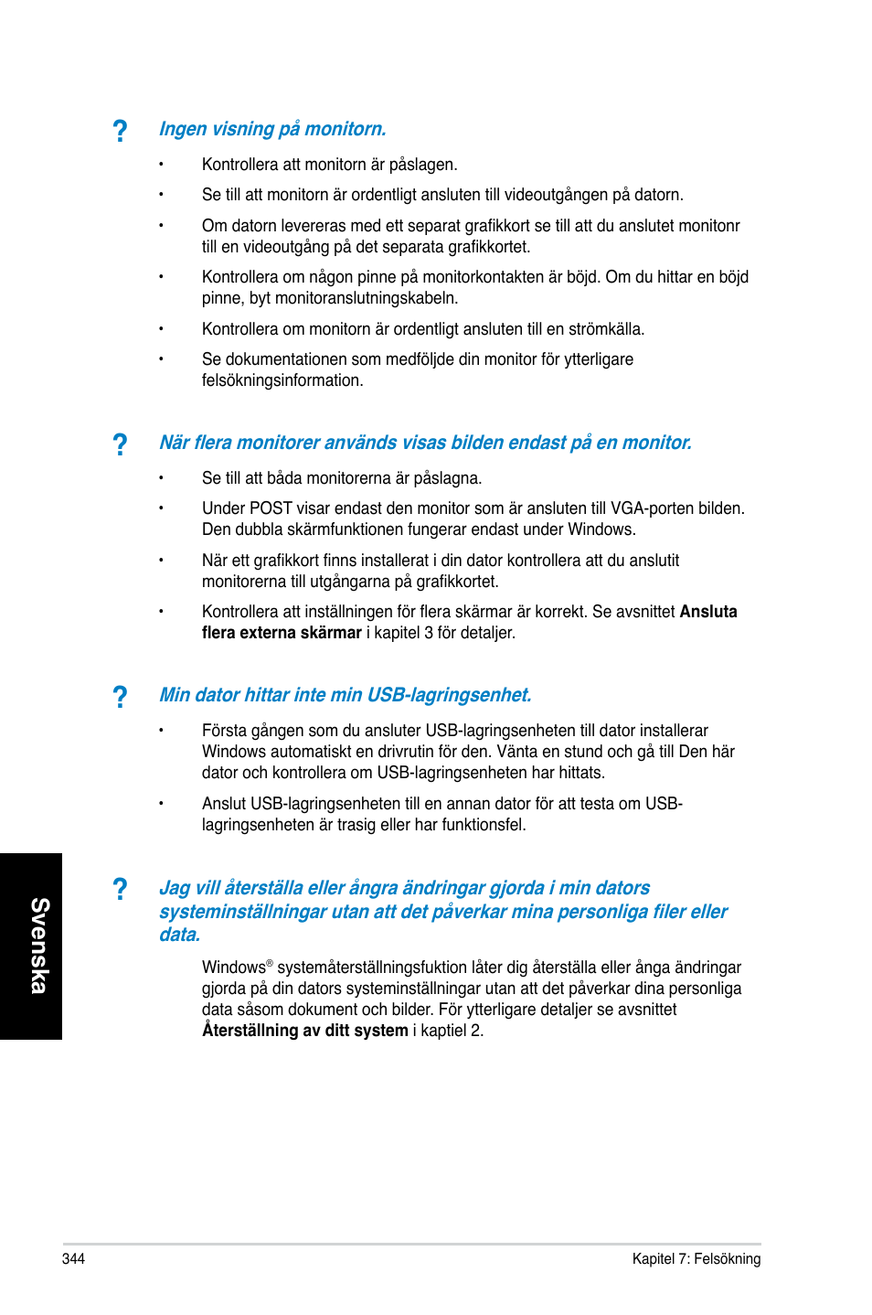 Svenska | Asus CM6870 User Manual | Page 346 / 352