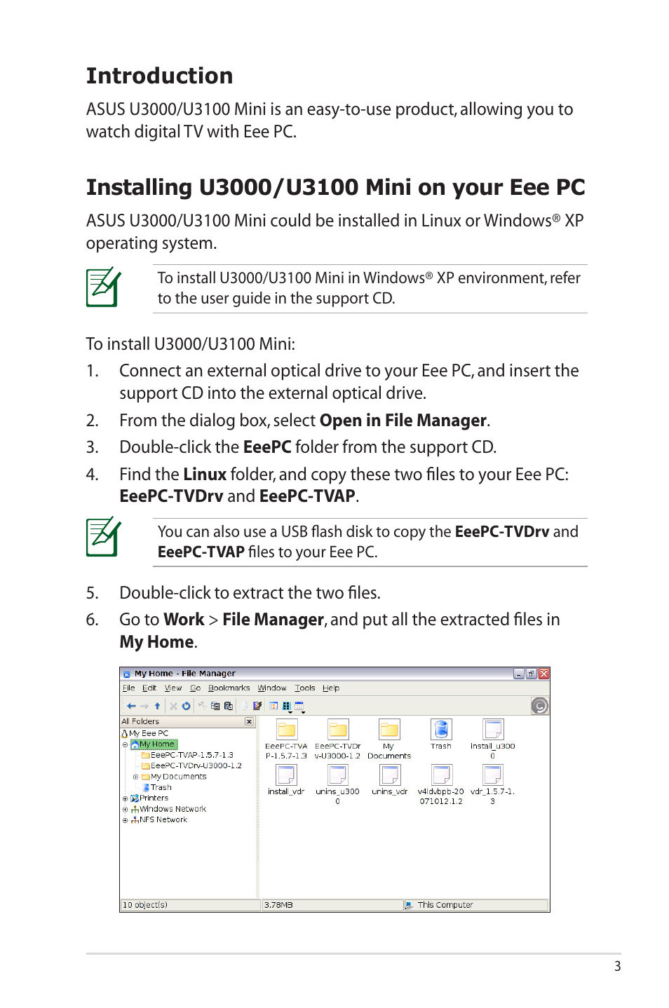 Introduction | Asus My Cinema-U3100Mini/DVBT User Manual | Page 3 / 5