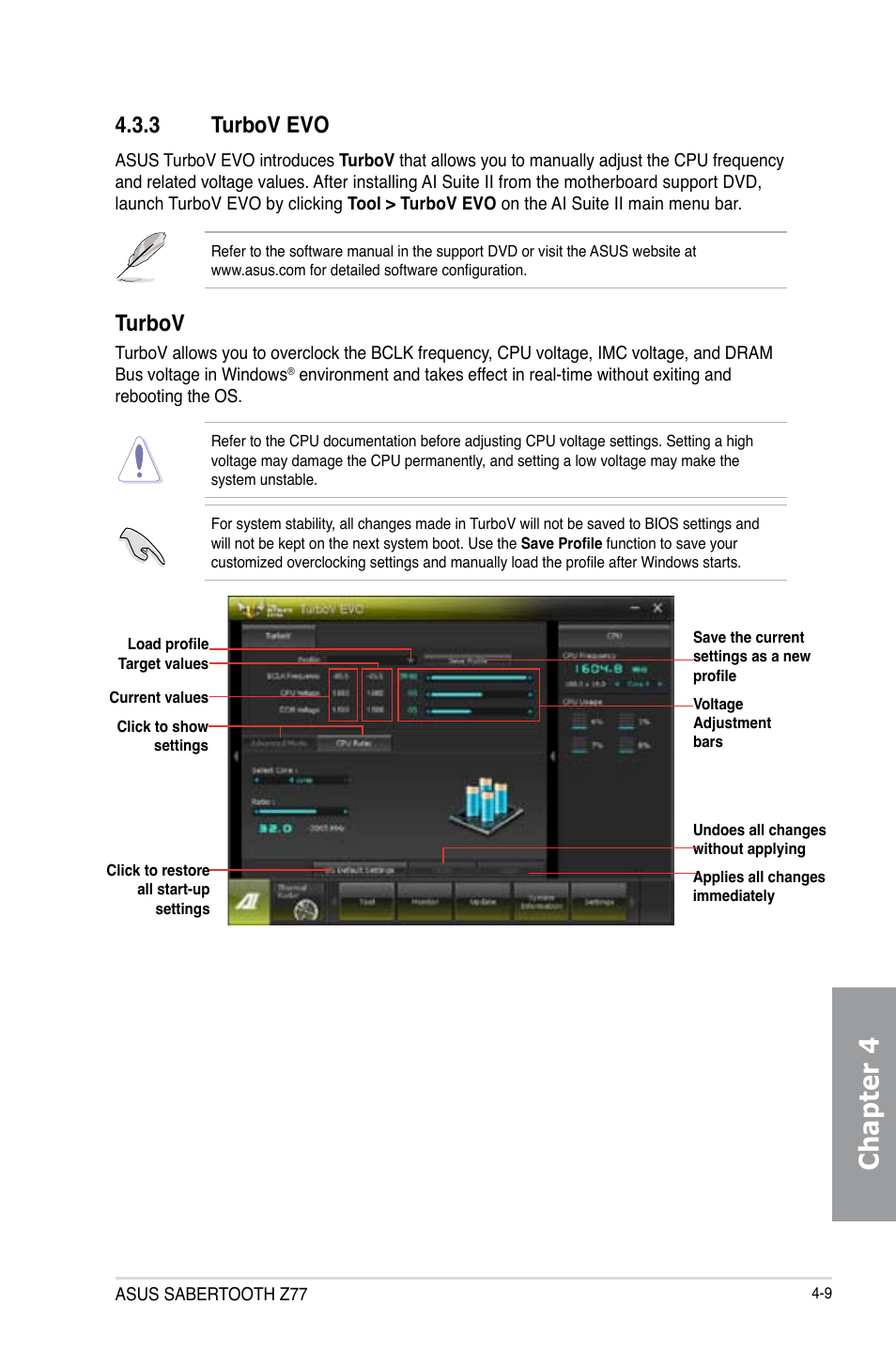 3 turbov evo, Turbov evo -9, Chapter 4 | Turbov | Asus SABERTOOTH Z77 User Manual | Page 123 / 178