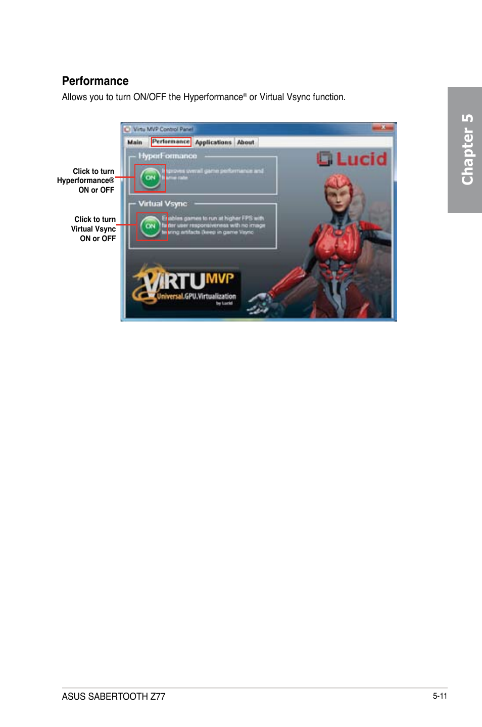 Chapter 5, Performance | Asus SABERTOOTH Z77 User Manual | Page 173 / 178