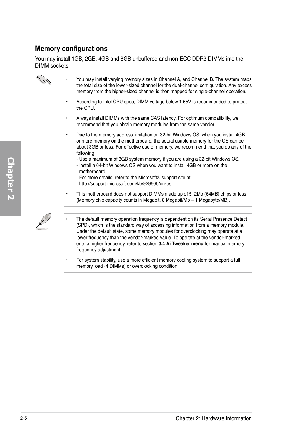 Chapter 2 | Asus SABERTOOTH Z77 User Manual | Page 26 / 178